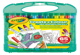 Crayola 65 Pcs Create And Color Mini Washable Markers And Paper